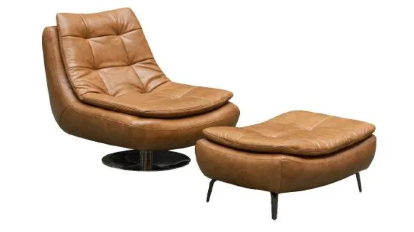 Alfie Relax chair & stool Tan