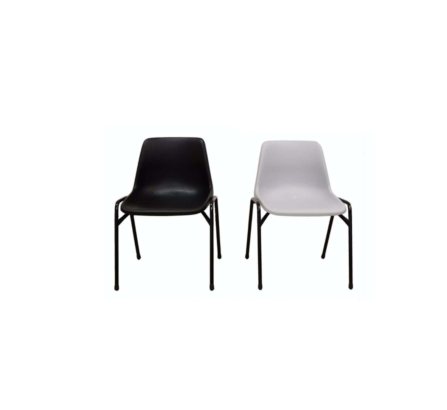 Shell black stacker chair