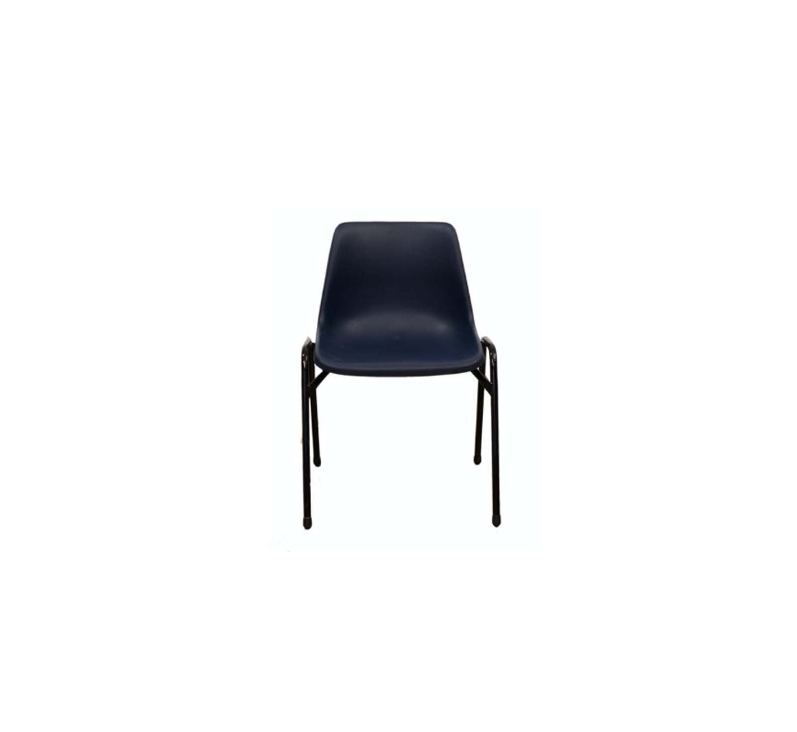 Shell black stacker chair