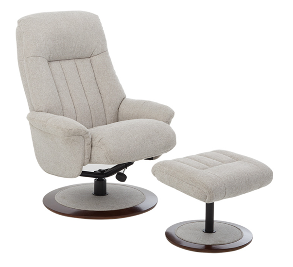 Abram Swivel Chair with Footstool Dark Grey