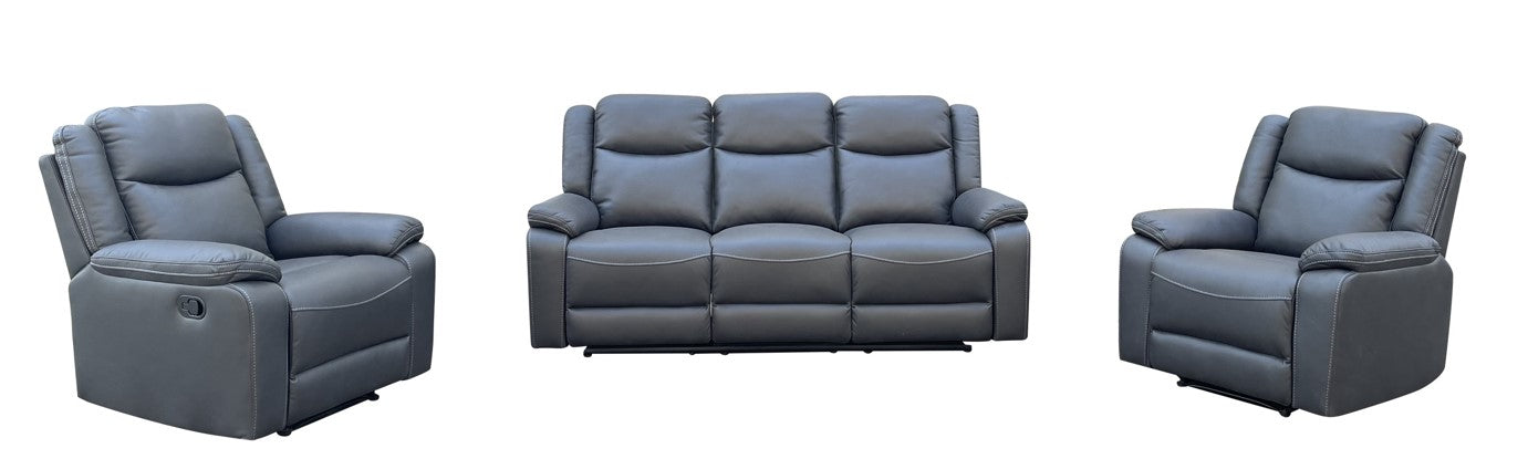 Presley 3-Seater + 2 Recliners Onyx