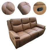 Presley 3-Seater + 2 Recliners Tan