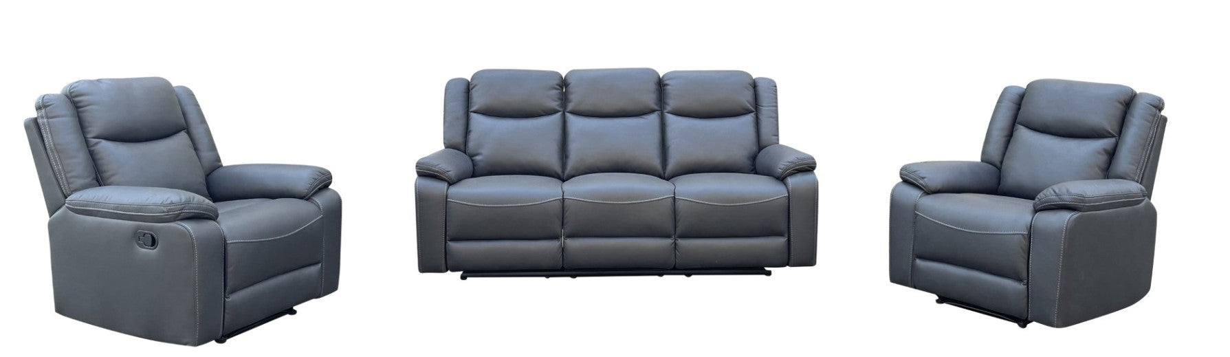 Presley 3-Seater + 2 Recliners Onyx