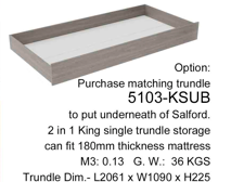 Salisbury King Single trundle storage
