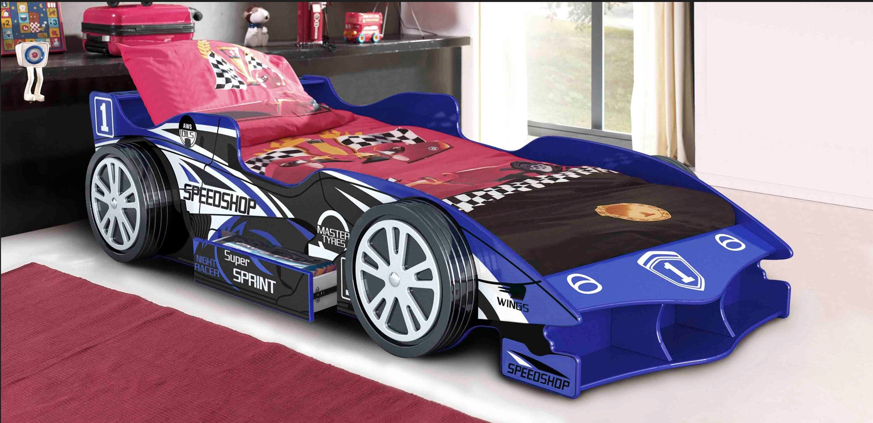 Sprint Racing car bed blue