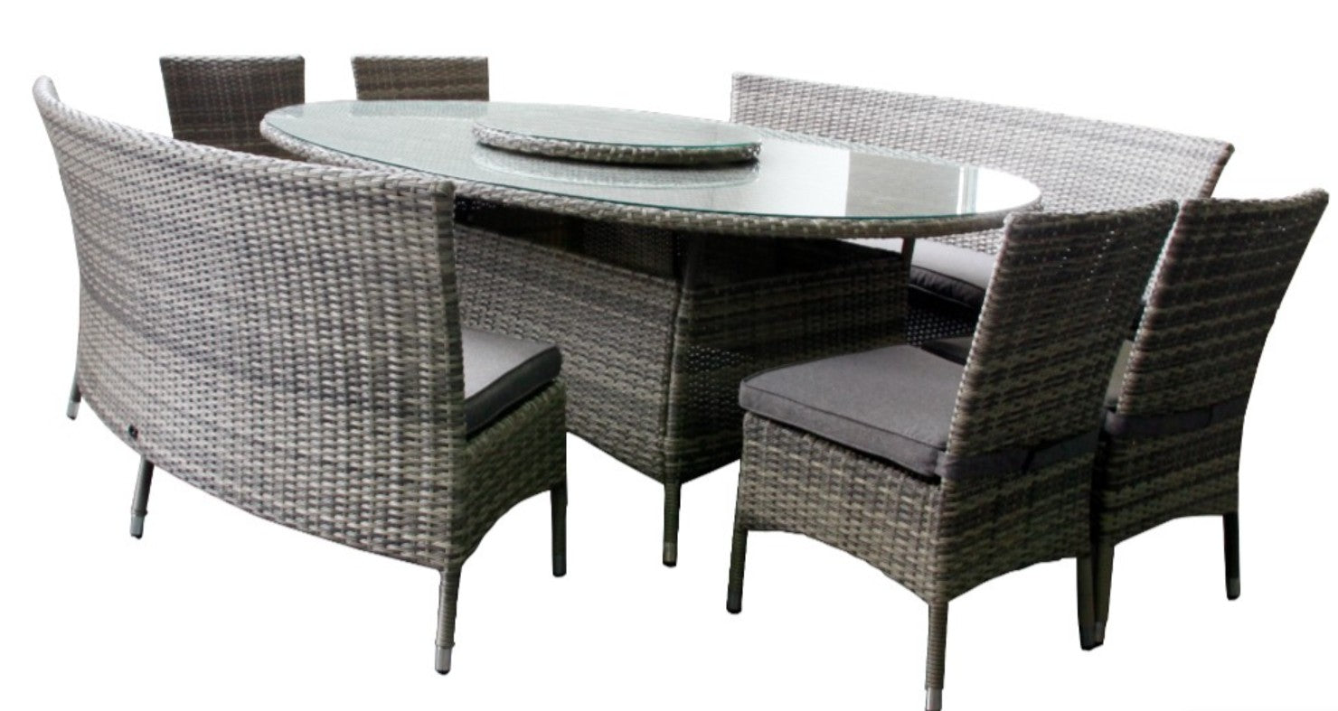 Taher 7-piece Oval outdoor Setting