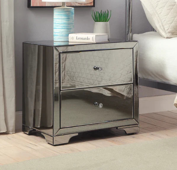Beachside smoke mirror bedside Table