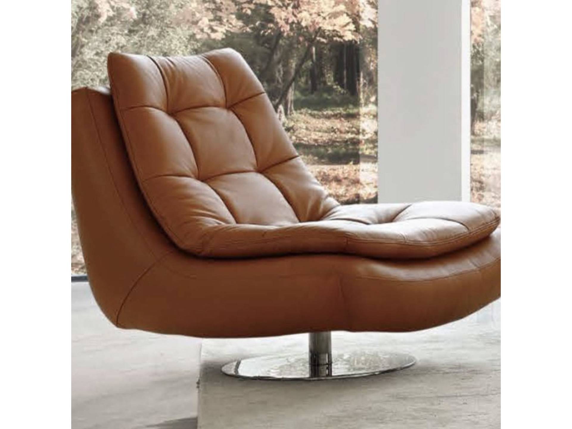 City thick leather swivel chair