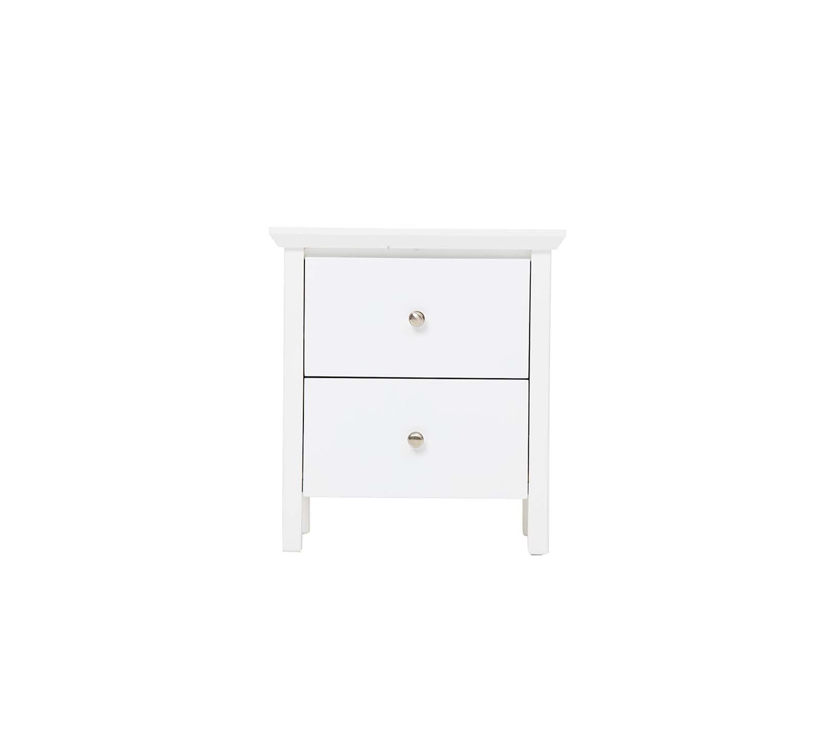 Nicky White 2 Drawer Bedside