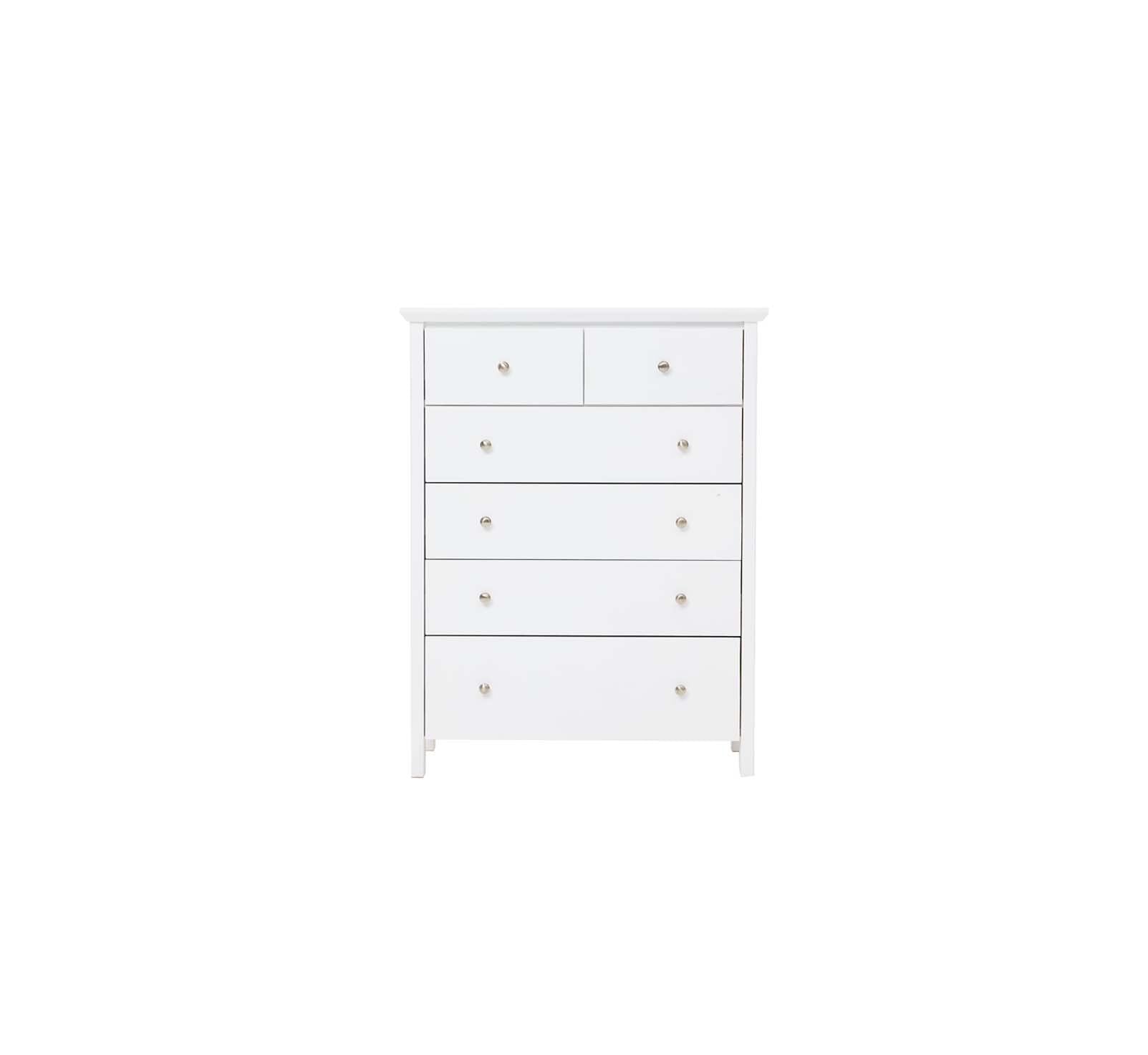 Nicky White 6 Drawer Tallboy