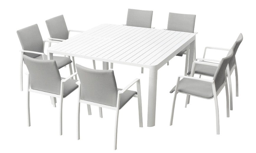 Baska Square Extension Dining Table (9 piece)