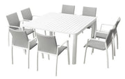 Baska Square Extension Dining Table (9 piece)
