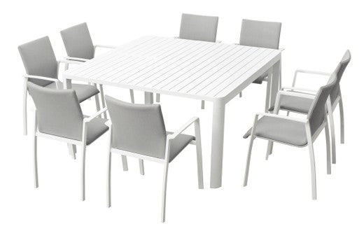 Baska Square Extension Dining Table (9 piece)