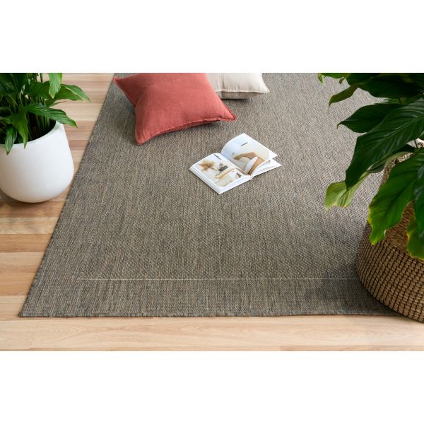 Chinos taupe linen Rug