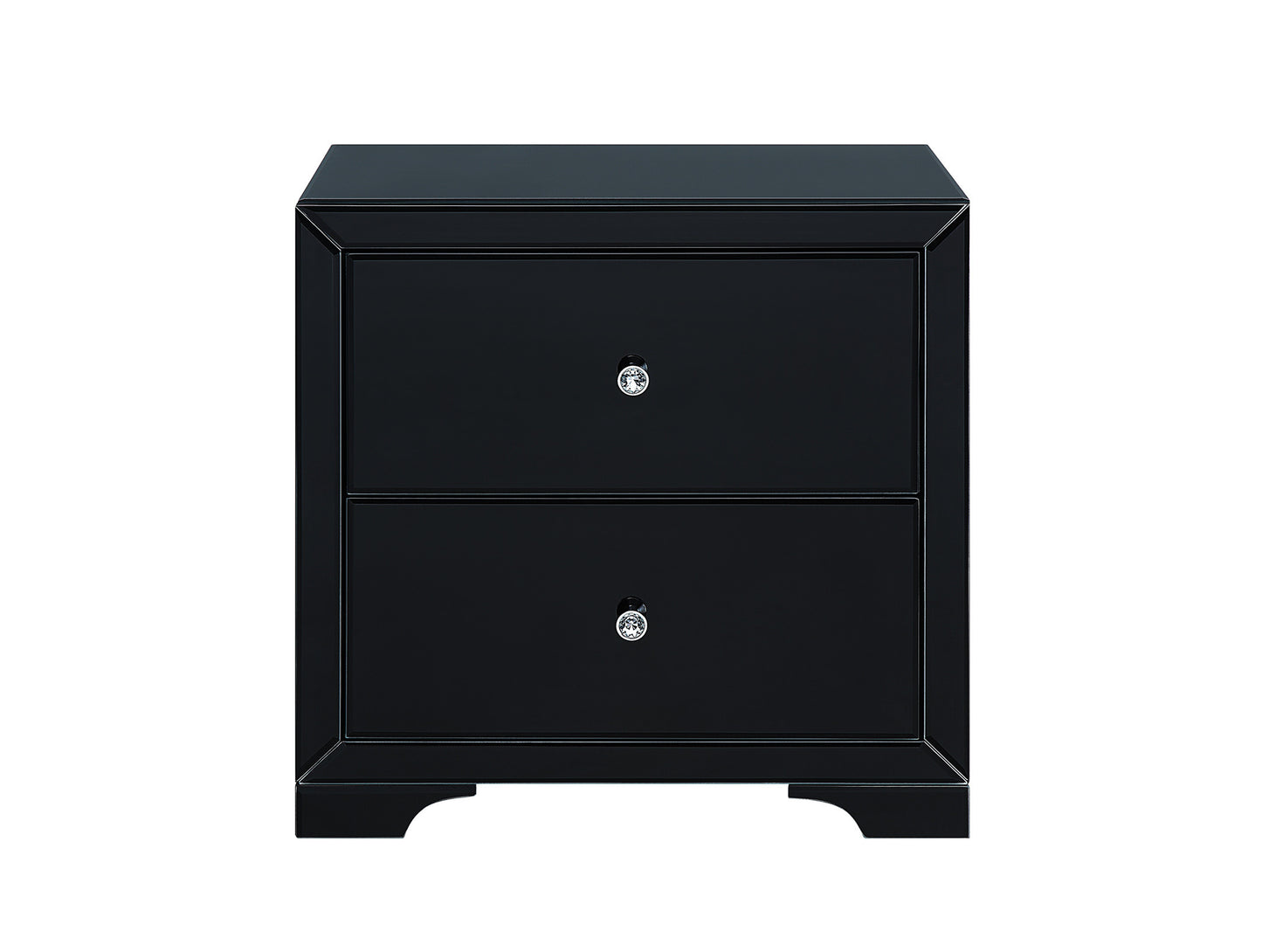 Beachside black glass bedside table