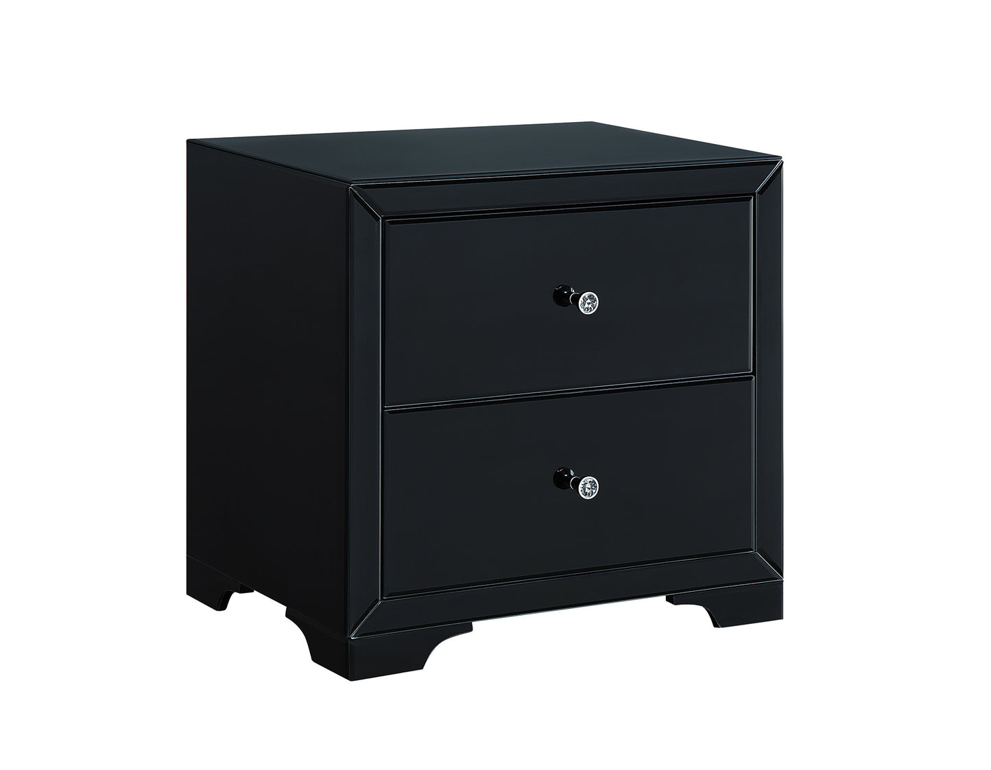 Beachside black glass bedside table