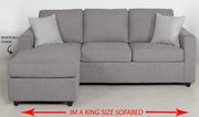 Mia 2 Seater king size Reversible Chaise sofa bed
