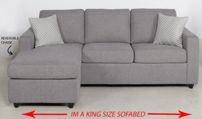Mia 2 Seater king size Reversible Chaise sofa bed