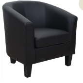 Pablo tub chair Black Leather look