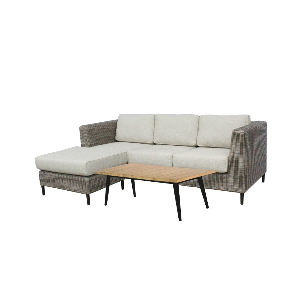 Portia outdoor three-seater chaise