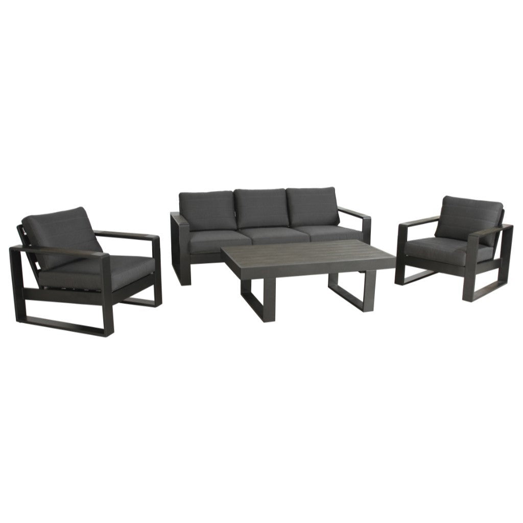 Maderia 4-piece charcvoal lounge set